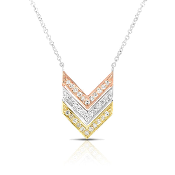 Diamond Triple "V" Necklace