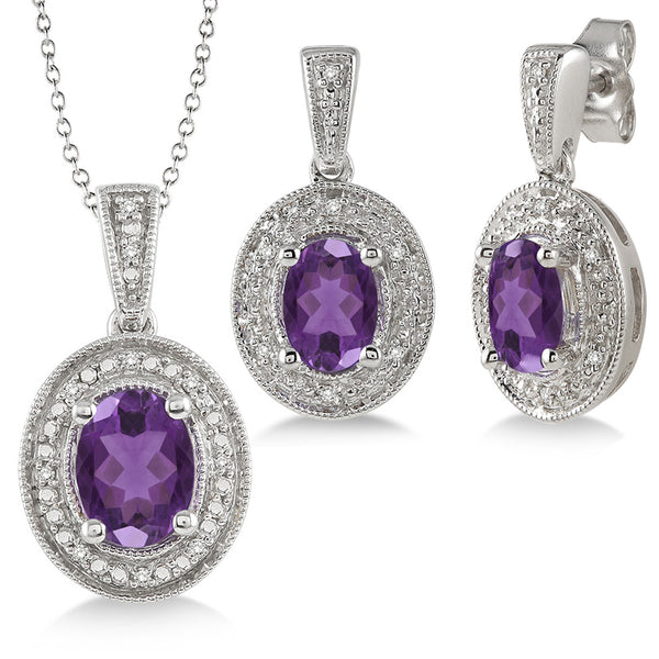 Amethyst & Diamond Set