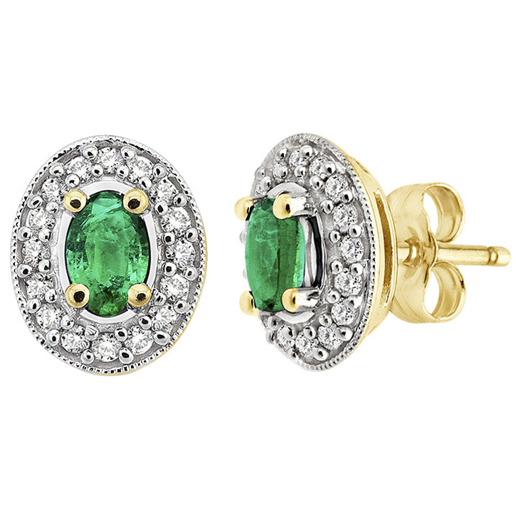 Diamond & Emerald Earrings