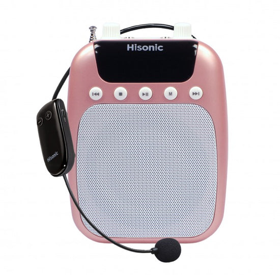 Hisonic UHF Wireless Rechargeable Waistband Amplifier with Recorder, FM Radio MP3 Player, Portable PA System