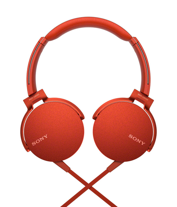 Sony XB550AP - Headphones with mic - on-ear - 3.5 mm jack - red