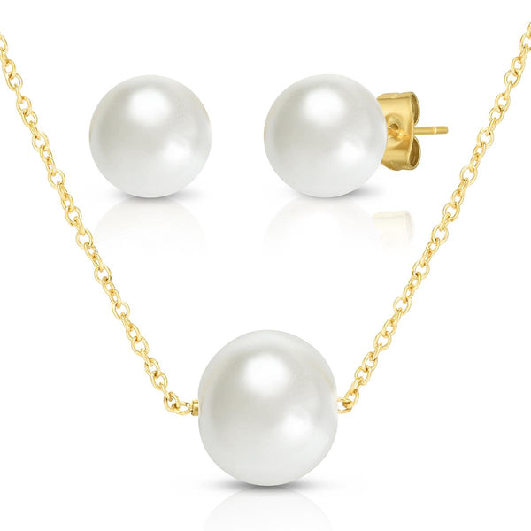 Pearl Pendant and Earrings Set