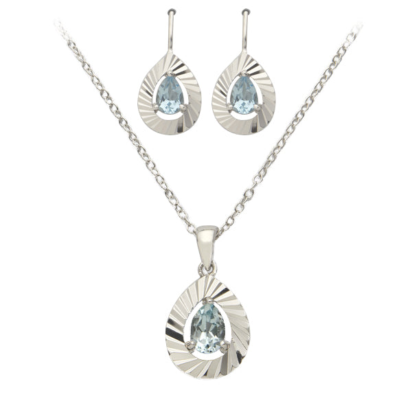 Blue Topaz Earring & Necklace Set