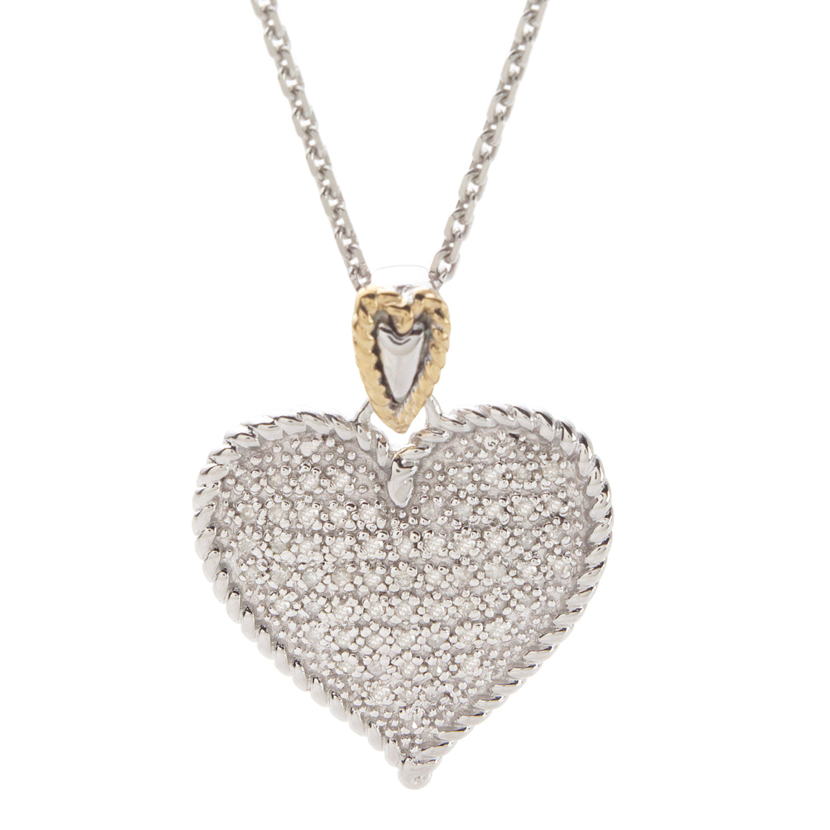 Pave' Diamond Heart Necklace