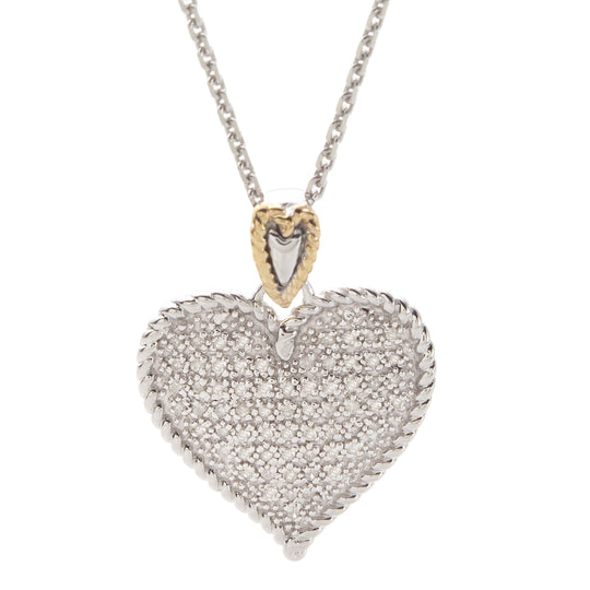 Pave' Diamond Heart Necklace