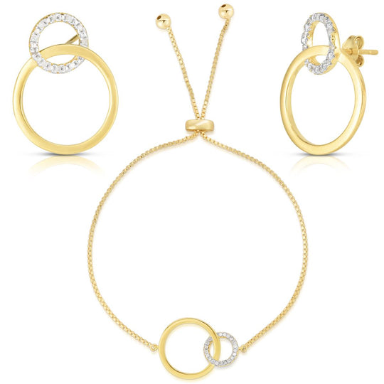 Diamond Circle Bracelet & Earring Set