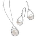 Modern Pearl Earring and Necklace Set