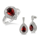 Garnet & Diamond Earring and Ring Set