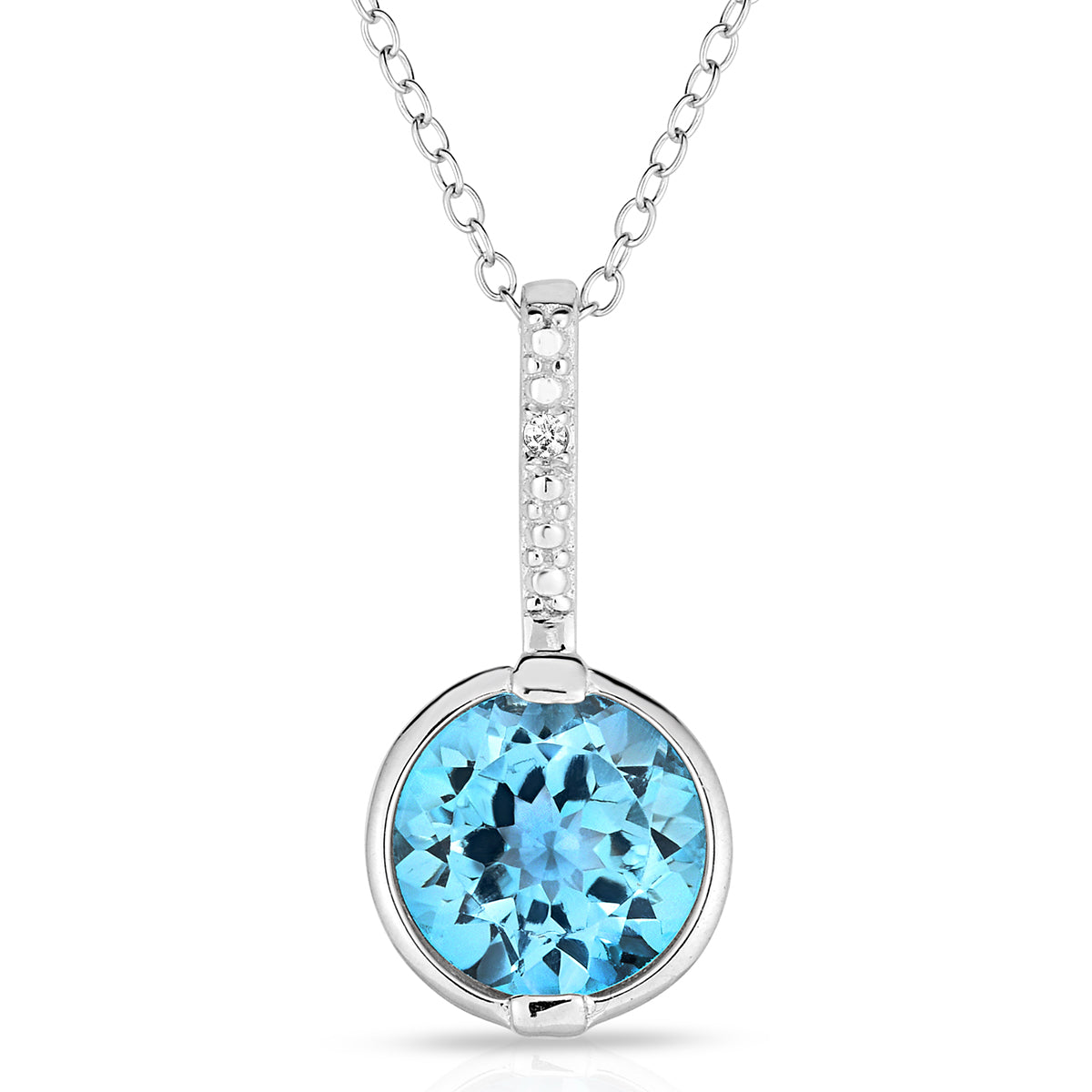 Diamond & Blue Topaz Necklace