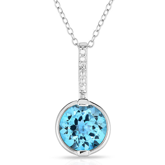 Diamond & Blue Topaz Necklace