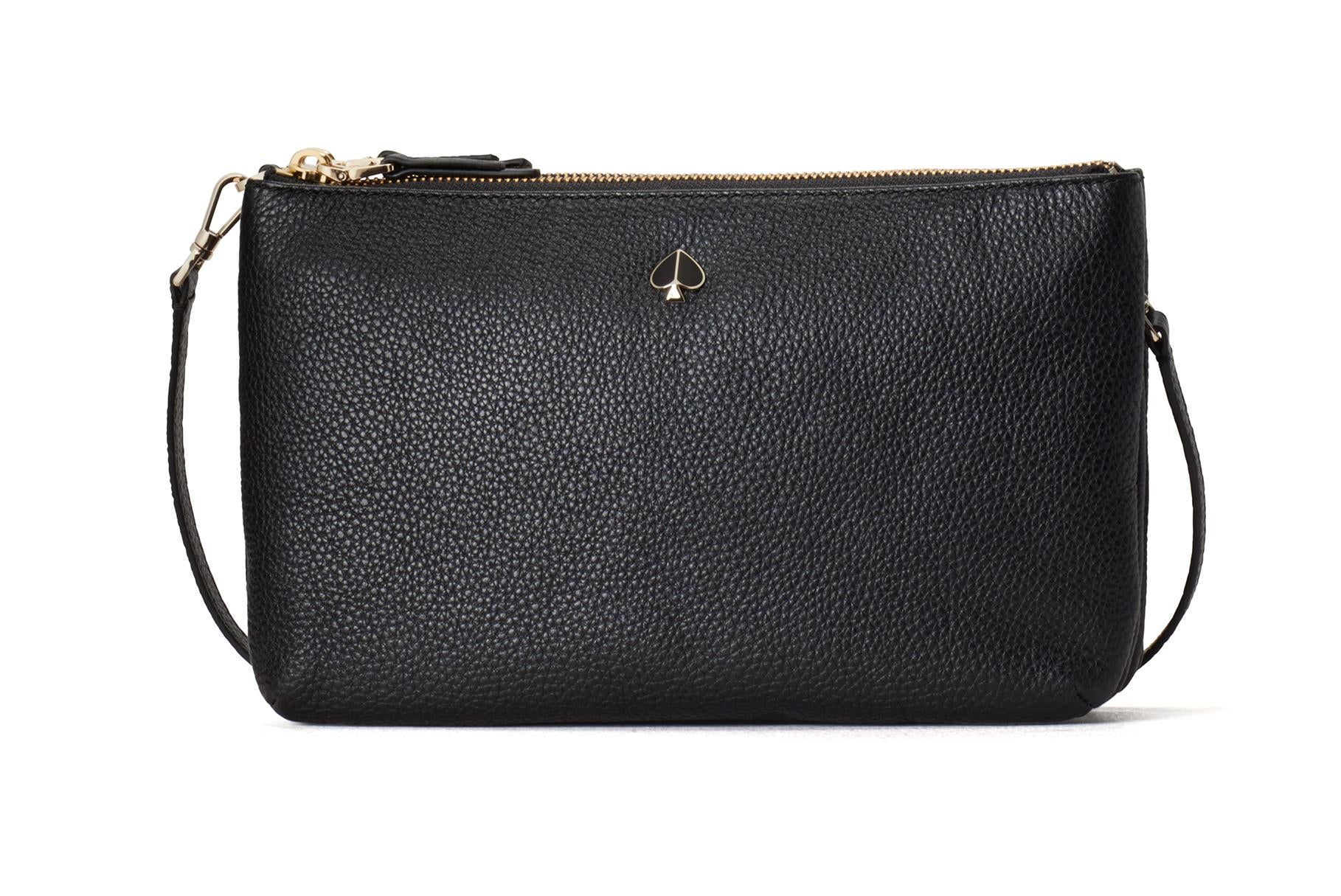 Kate Spade Polly Medium Double Gusset Crossbody - Black