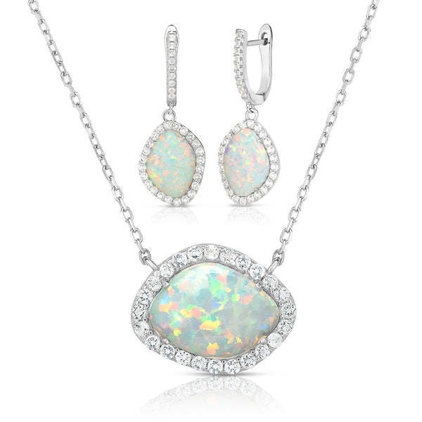Opal Earring & Necklace Set