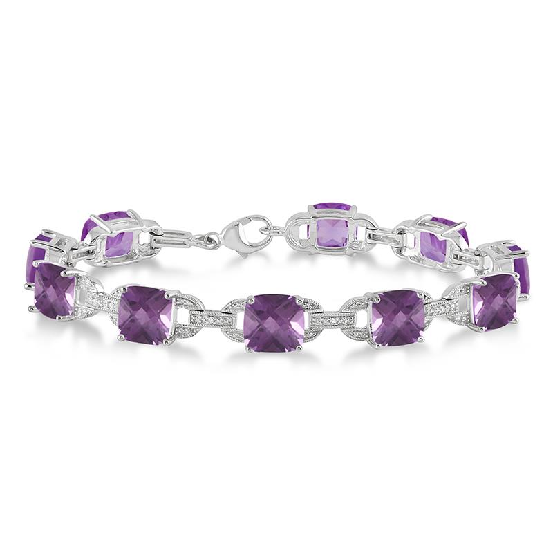 Amethyst & Diamond Bracelet