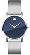 Movado Museum Classic Gents, Stainless Steel case w/ Blue Dial and Stainless Steel Mesh Bracelet