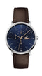 Lacoste Moon Mens, SS Case, Blue Dial, Dark Brown Leather Strap, Multifunction
