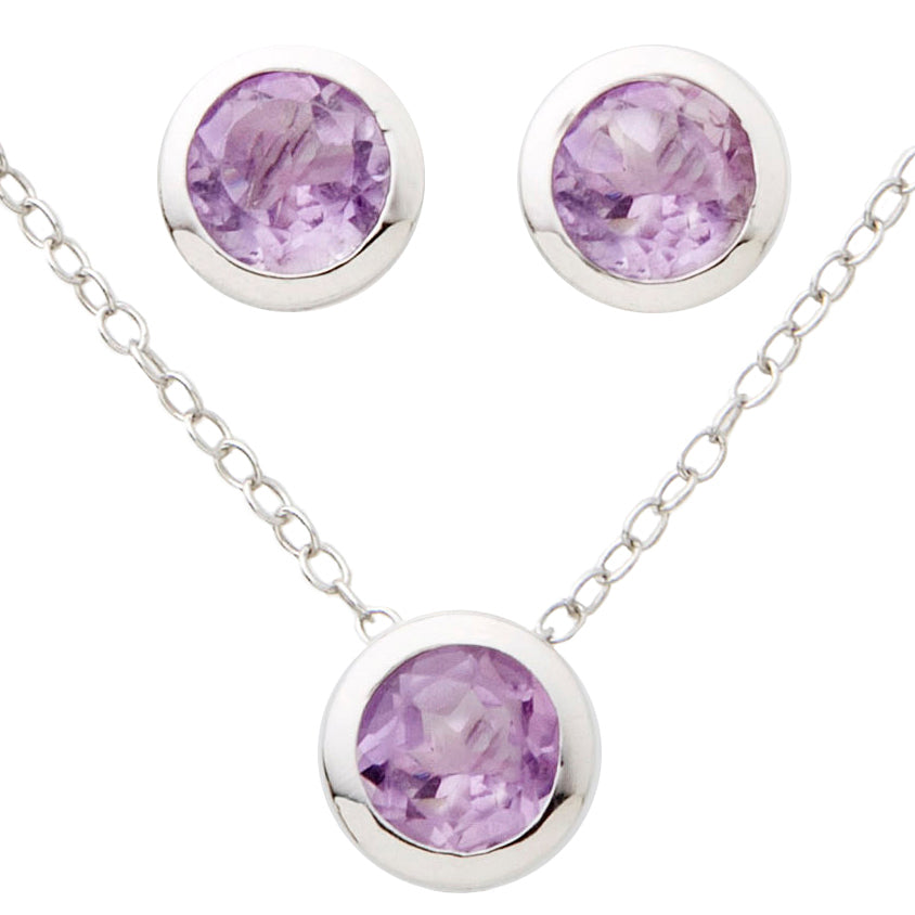 Amethyst Earring & Necklace Set