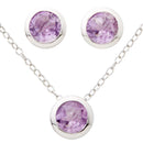 Amethyst Earring & Necklace Set