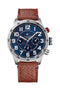 Tommy Hilfiger Gents, SS Case, Brown Leather Strap, Navy Chronograph Dial