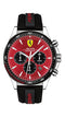 Scuderia Ferrari Pilota Gents, Black IP Bezel, Red Dial, Black Silicone Strap with Red Details