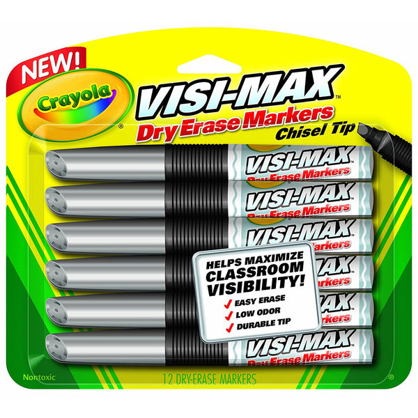 Crayola 12 ct. Chisel Tip Black Visi-Max Dry-Erase Markers
