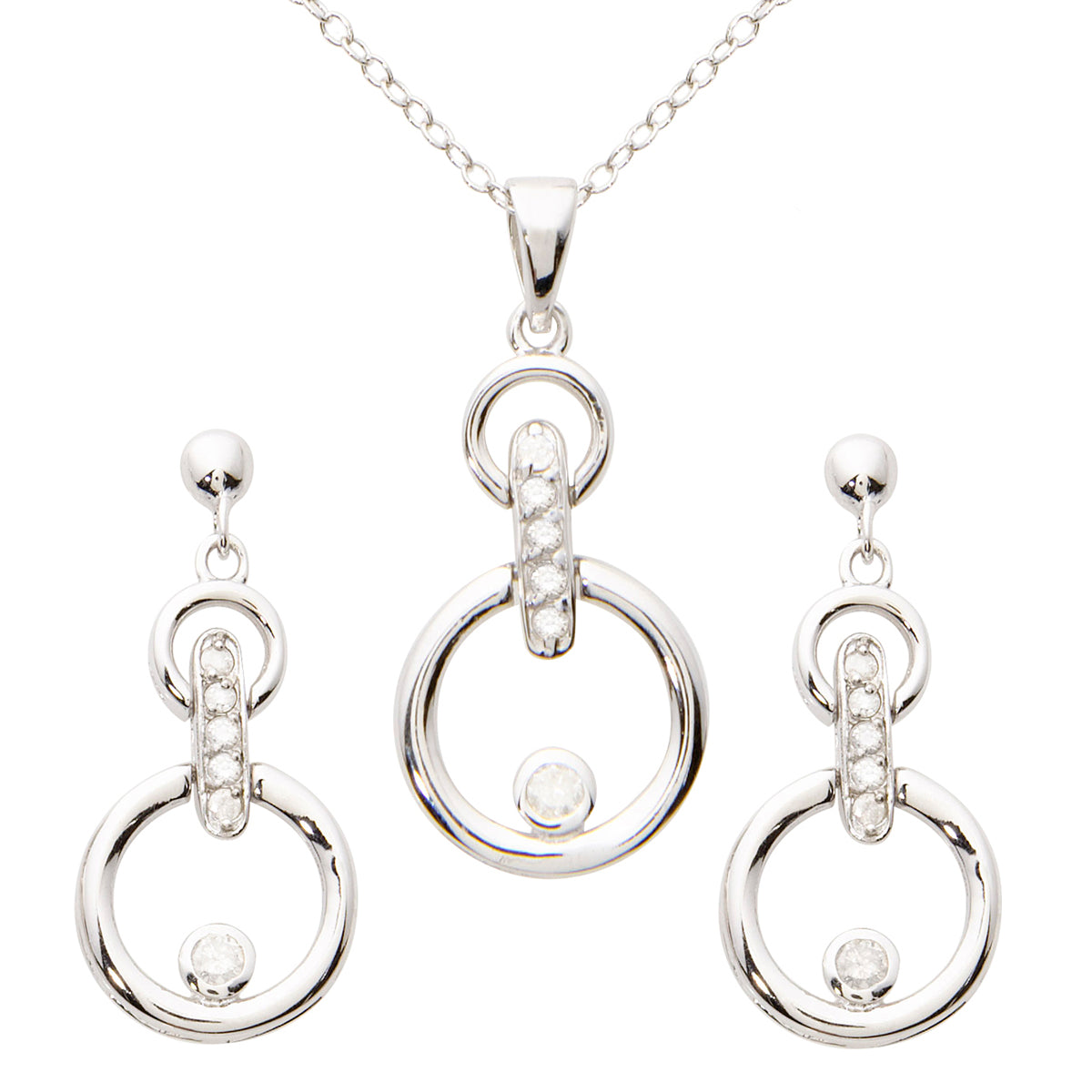 Diamond Earrings & Necklace Set