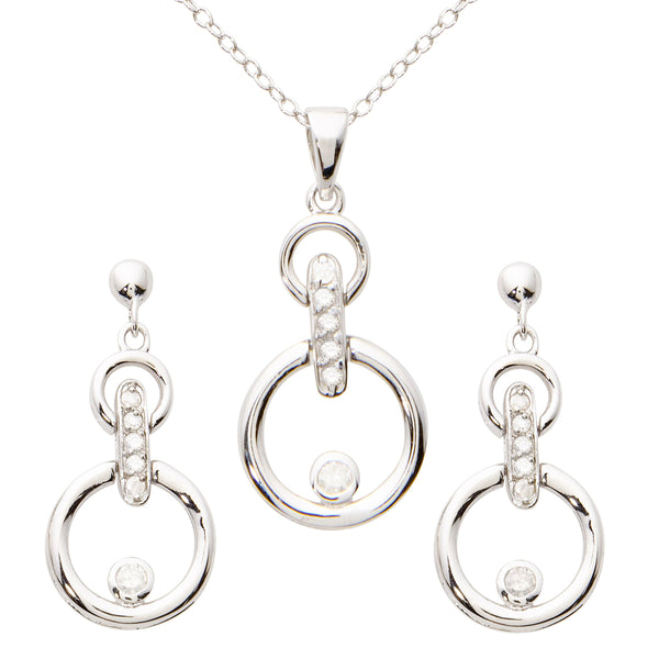 Diamond Earrings & Necklace Set