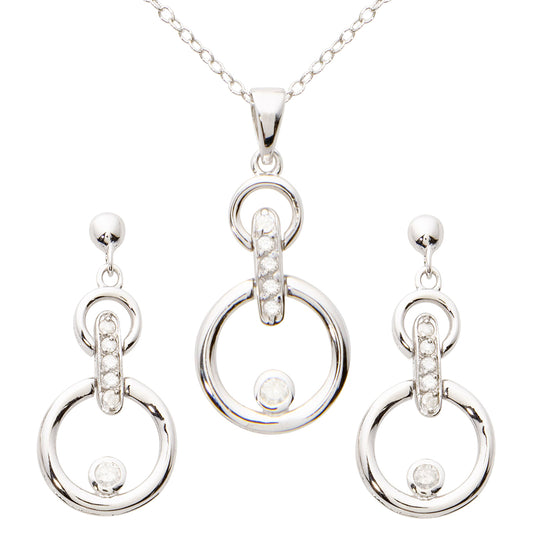 Diamond Earrings & Necklace Set