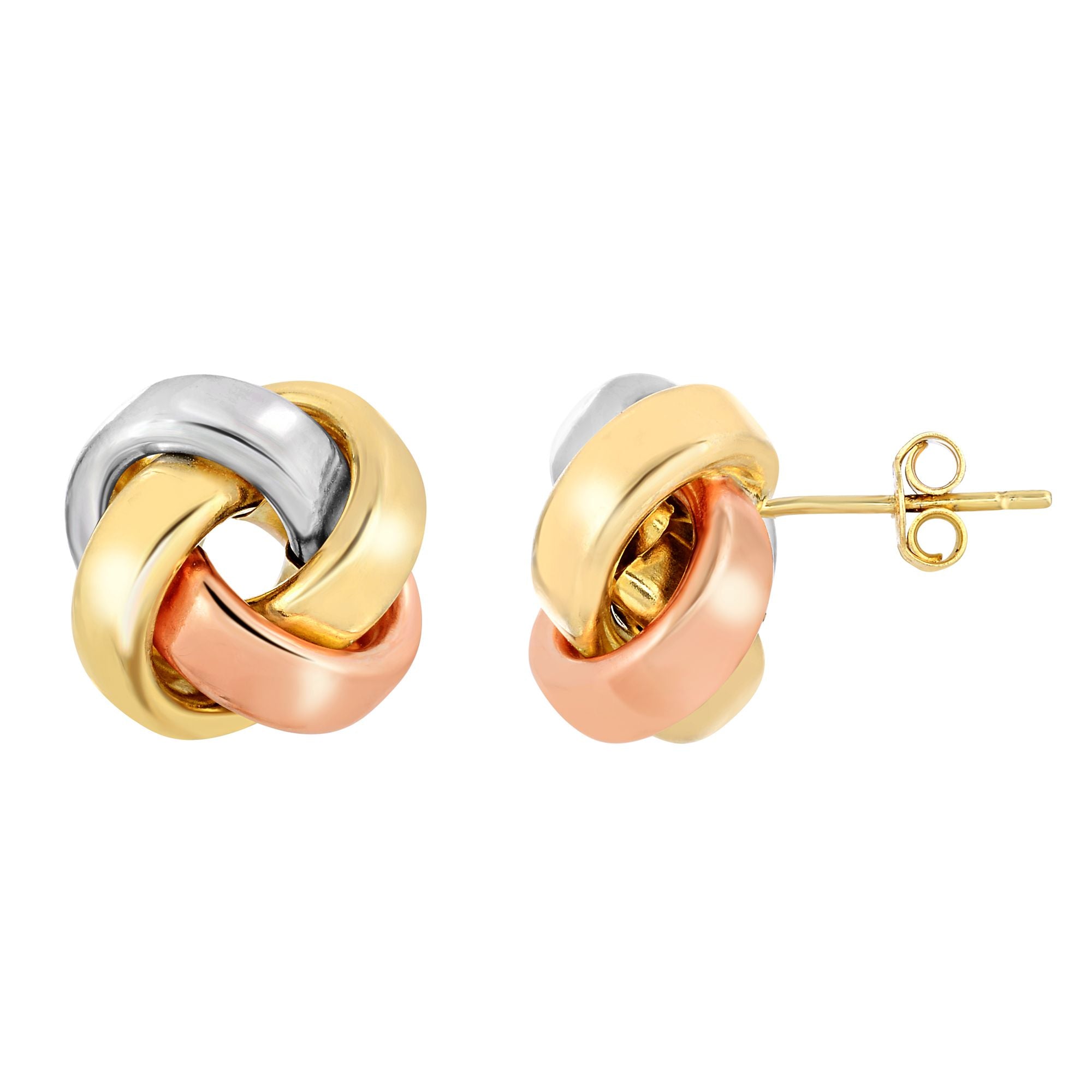 Tri Color Love Knot Earrings