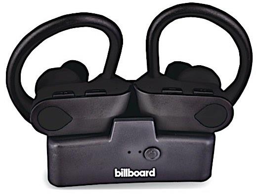 Billboard True wireless Binaural Bluetooth earbuds with Sport Hooks and charging Stand