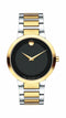 Movado Modern Classic Gents, Two-Tone SS/YG Case and Bracelet, Black Dial