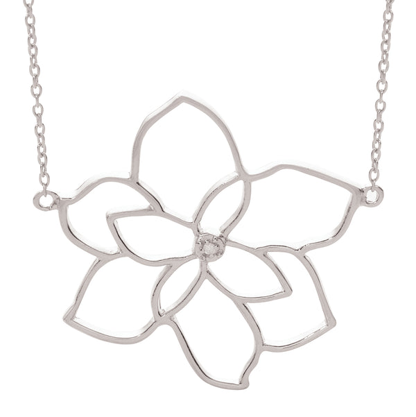 Diamond Lotus Flower Necklace