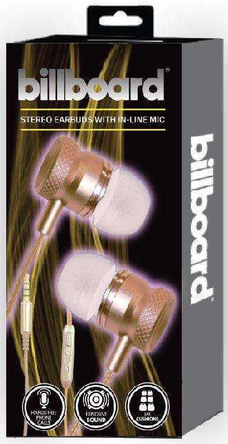 Billboard Wired Stereo Earbuds With Mic & Volume Controller