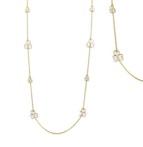 Kate Spade Pansy Blossoms Scatter Necklace - White, Gold