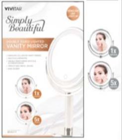 Vivitar Double-Sided Lighted LED Vanity Mirror