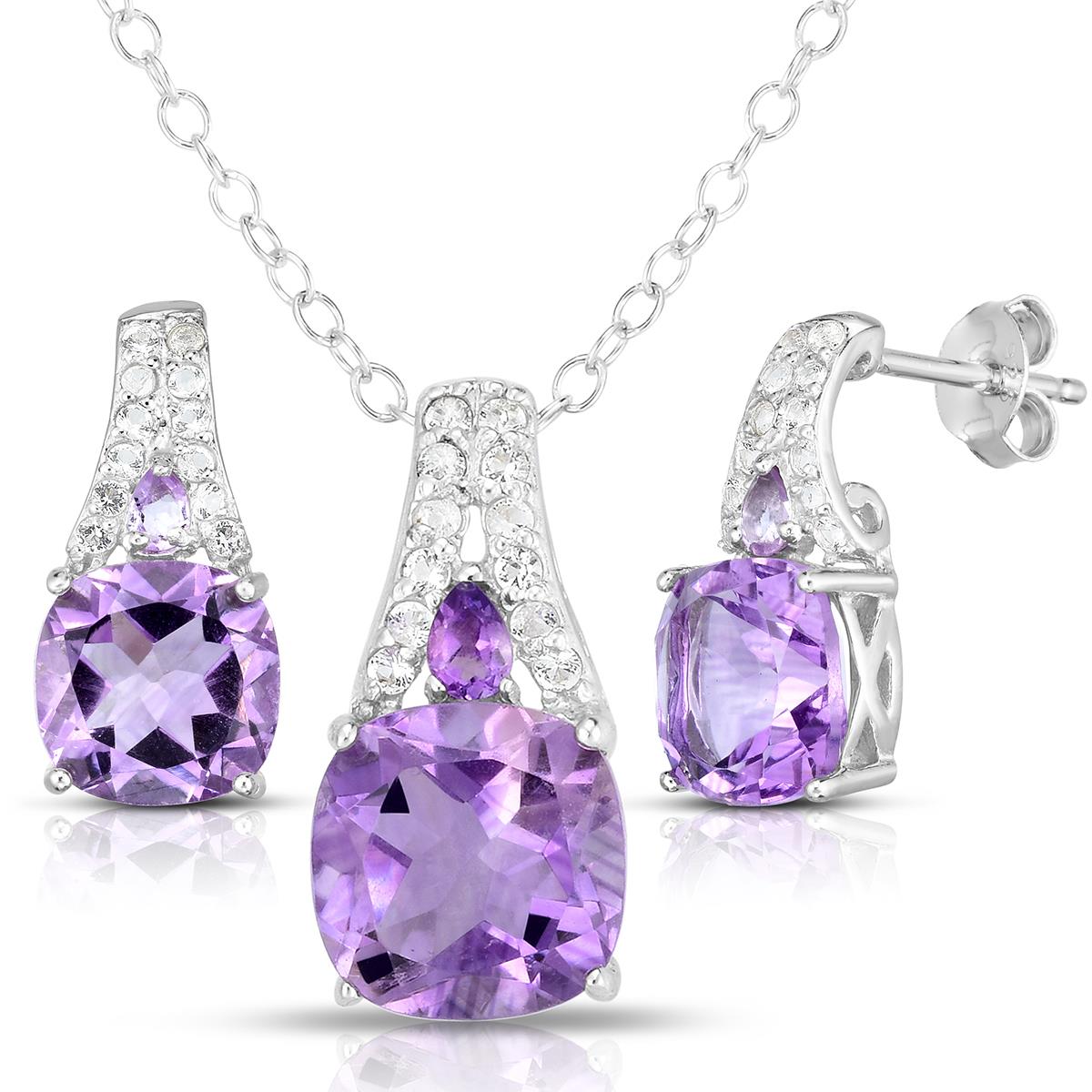 Amethyst Earring & Necklace Set