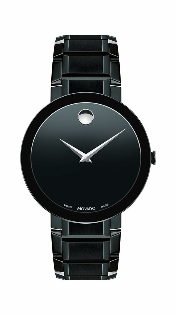 Movado Sapphire Gents, Black PVD Stainless Steel Case and Bracelet, Black Dial