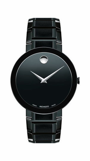 Movado Sapphire Gents, Black PVD Stainless Steel Case and Bracelet, Black Dial