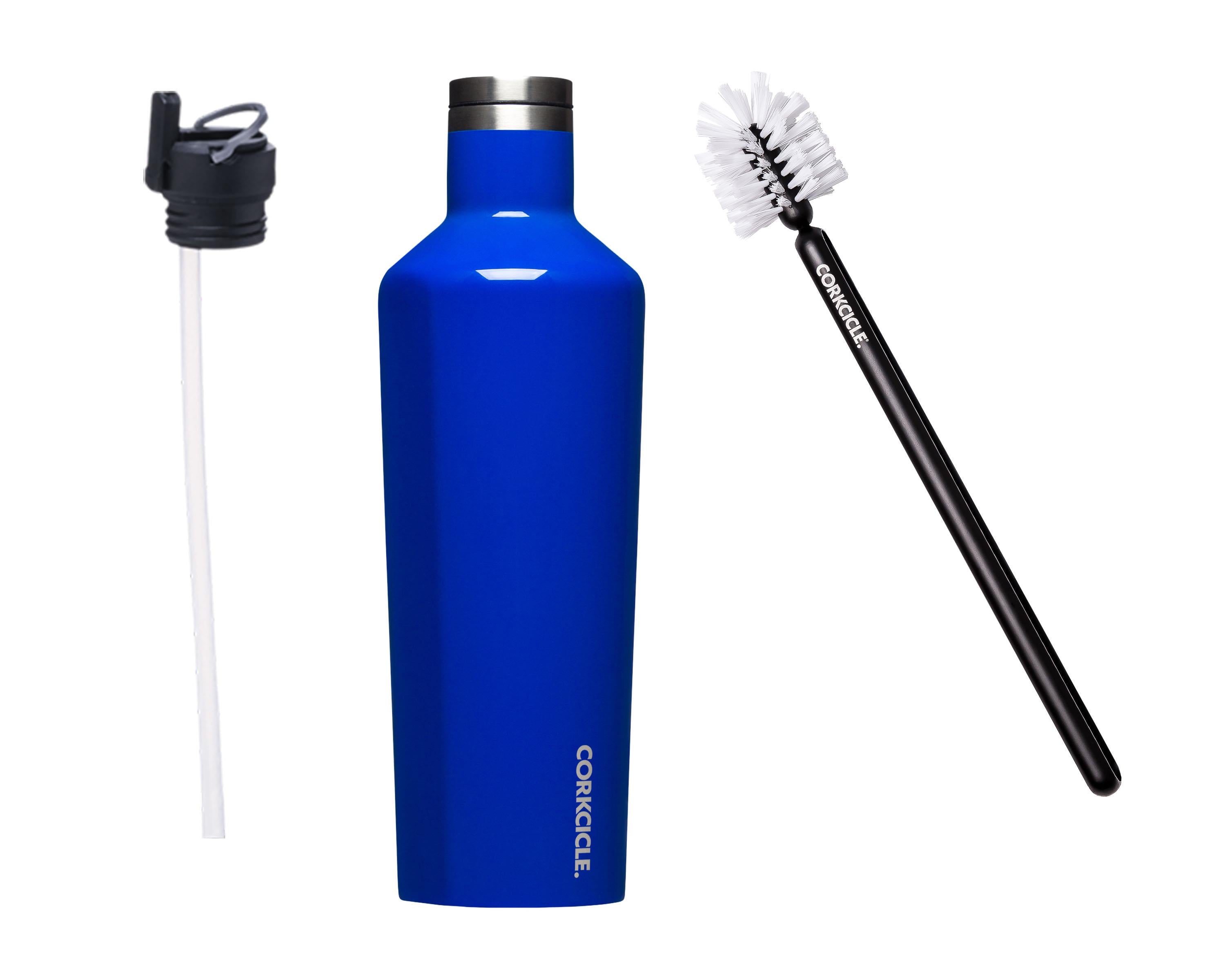 25oz Canteen w/Bottle Brush & Canteen Cap w/Straw - Gloss Cobalt