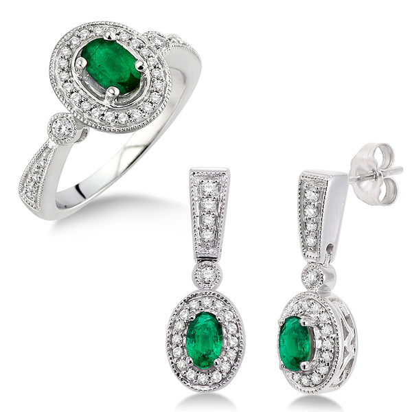 Emerald Earring & Ring Set