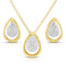 Diamond Tear Drop Earring & Necklace Set