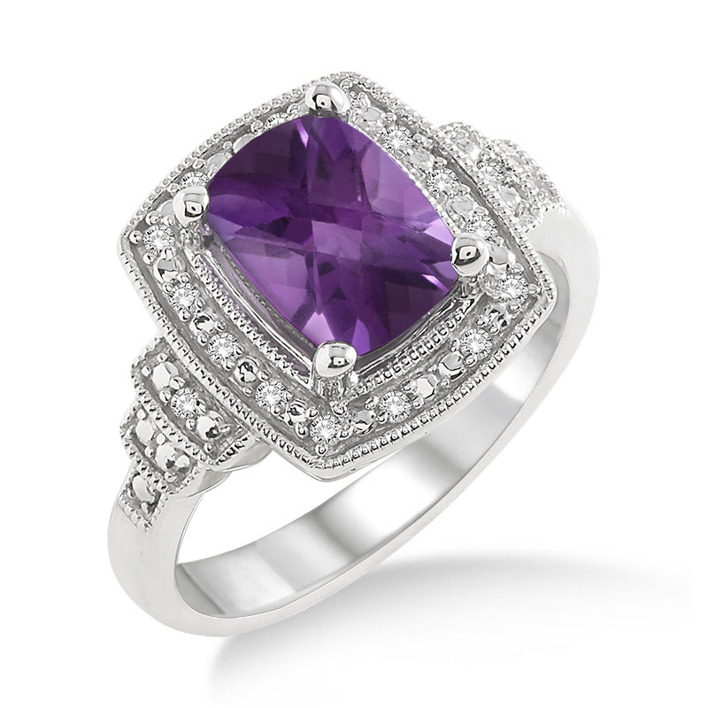 Amethyst & Diamond Ring