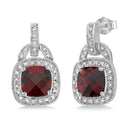 Garnet & Diamond Earrings