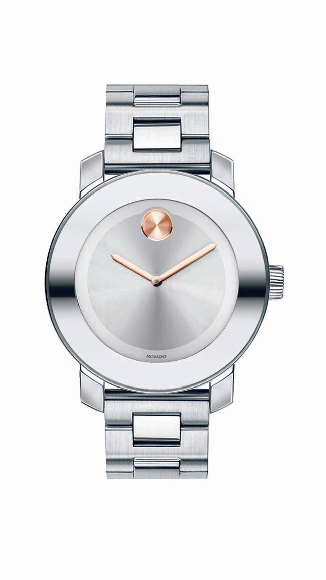 Movado Bold Ladies, Stainless Steel Case & Bracelet, Silver Dial