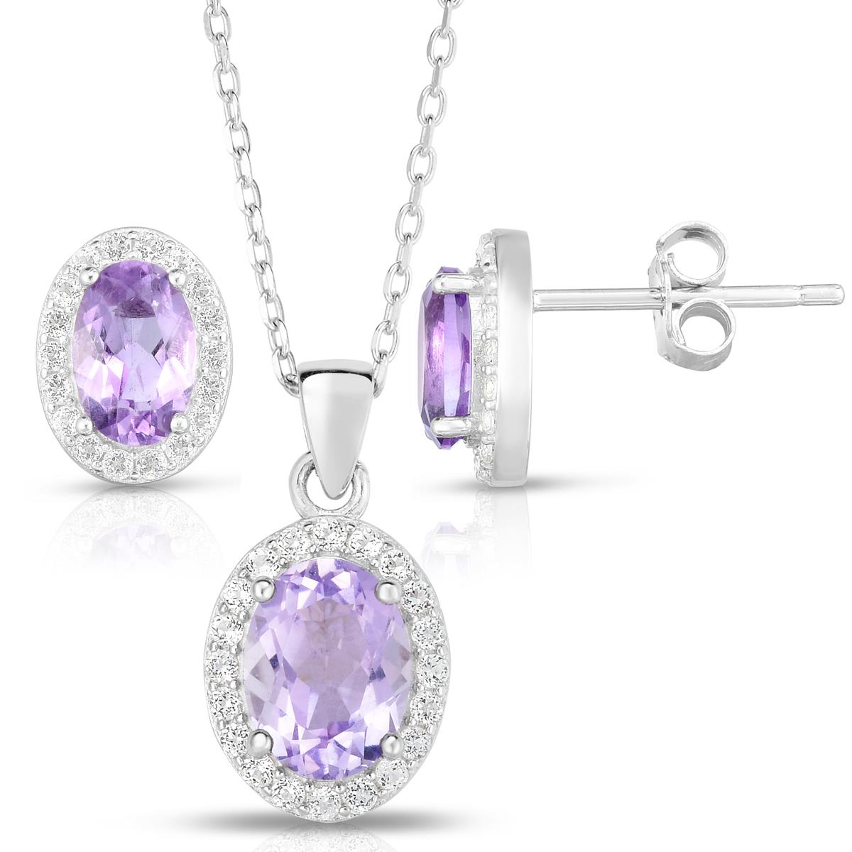 Amethyst Earrings & Necklace Set