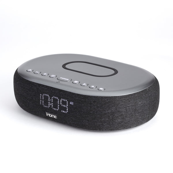 TimeBoost Alarm Clock w/ Wireless Charging Gray