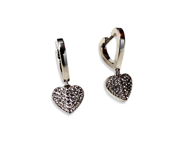 Kate Spade Heart to Heart Pave Huggie Hoop Earrings - Clear, Silver