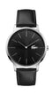 Lacoste Moon Gents Watch, Stainless Steel Case, Grey Dial, Black Leather Strap