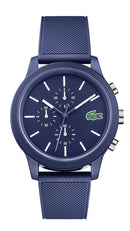 Lacoste, 12, 12 Gents SS Case, Blue Dial, Blue Silicone Strap, 3 Hands
