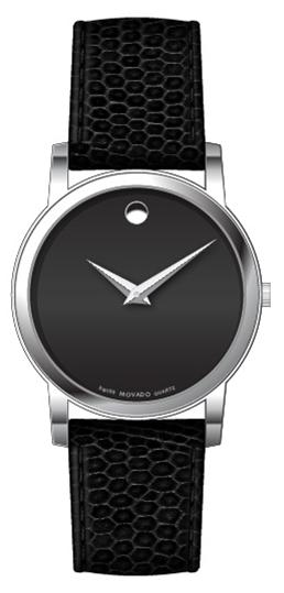 Movado Classic Museum Gents, Stainless Steel Case, Black Dial & Strap