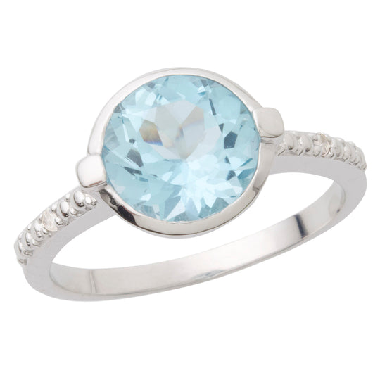 Blue Topaz & Diamond Ring